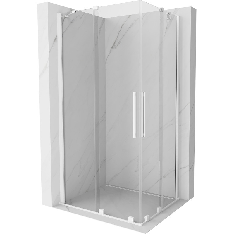 Mexen Velar Душ кабина Duo плъзгаща 100 x 90 cm, прозрачна, бяла - 871-100-090-02-20