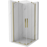 Mexen Velar Duo плъзгащ се душ кабина 80 x 80 см, прозрачен, златен - 871-080-080-02-50