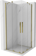 Mexen Velar Duo кабина за душ, раздвижна 80 x 80 см, прозрачна, златна - 871-080-080-02-50