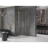 Mexen Velar Duo плъзгаща се душ кабина 80 x 80 см, прозрачна, златна - 871-080-080-02-50
