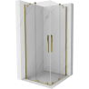 Mexen Velar Duo душ кабина с плъзгаща се врата 90 x 90 см, прозрачен, златен - 871-090-090-02-50