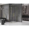 Mexen Velar Duo душ кабина с плъзгаща се врата 90 x 90 см, прозрачен, златен - 871-090-090-02-50