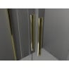 Mexen Velar Duo душ кабина с плъзгаща се врата 90 x 90 см, прозрачен, златен - 871-090-090-02-50