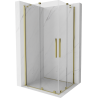 Mexen Velar Двойна плъзгаща душ кабина 90 x 80 см, прозрачна, златна - 871-090-080-02-50