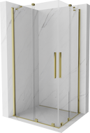 Mexen Velar Двойна плъзгаща душ кабина 90 x 80 см, прозрачна, златна - 871-090-080-02-50