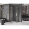 Mexen Velar Дуо плъзгаща се душ кабина 90 x 80 см, прозрачна, златна - 871-090-080-02-50