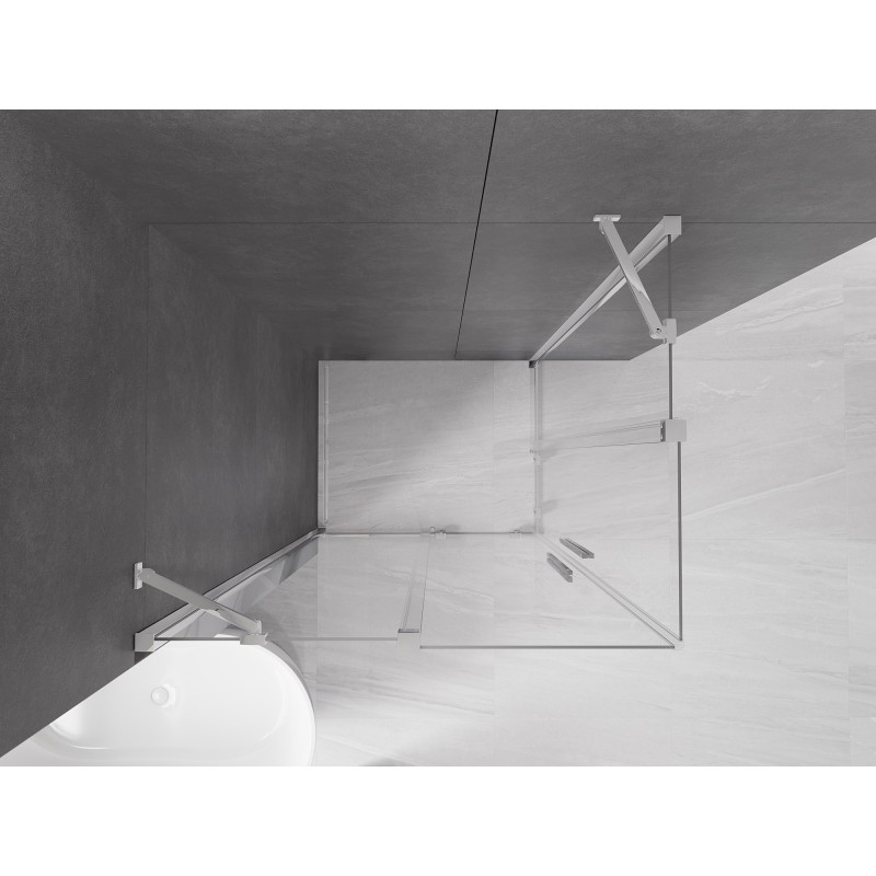Mexen Velar Душ кабина Duo с плъзгащи се врати 90 x 80 см, прозрачна, хром