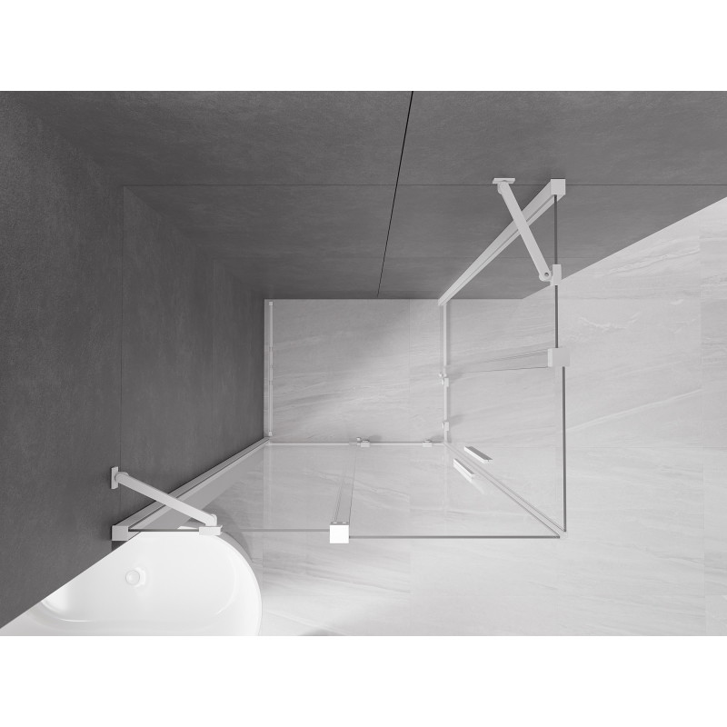 Mexen Velar Двойна плъзгаща се душ кабина 100 x 90 см, прозрачна, бяла