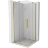 Mexen Velar Duo плъзгаща се душ кабина 80 x 80 см, прозрачна, златно четкано - 871-080-080-02-55