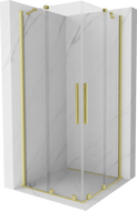Mexen Velar Duo плъзгаща се душ кабина 80 x 80 см, прозрачна, златно четкано - 871-080-080-02-55