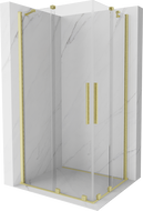 Mexen Velar Duo душ кабина с плъзгащи се врати 90 x 80 см, прозрачен, златен с четкане - 871-090-080-02-55