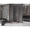 Mexen Velar Duo плъзгаща се душ кабина 90 x 80 см, прозрачна, розово злато