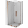 Mexen Velar Duo плъзгаща се душ кабина 90 x 90 см, прозрачна, розово злато - 871-090-090-02-60