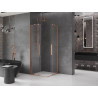Mexen Velar Душ кабина Duo плъзгаща се 80 x 80 см, прозрачна, четкана мед