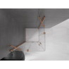 Mexen Velar Дуо кабина за душ разтегаема 100 x 100 см, прозрачна, матирана мед
