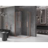 Mexen Velar Duo плъзгаща се душ кабина 100 x 90 см, прозрачна, четкана мед