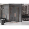 Mexen Velar Duo плъзгаща се душ кабина 100 x 90 см, прозрачна, четкана мед