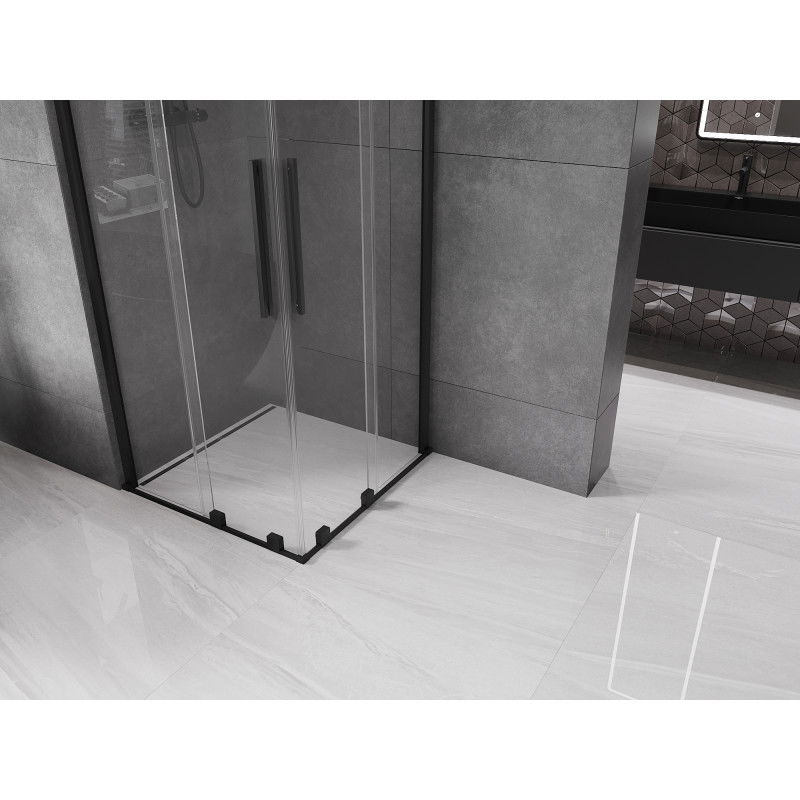 Mexen Velar Duo плъзгаща се душ кабина 80 x 80 см, прозрачна, черна - 871-080-080-02-70