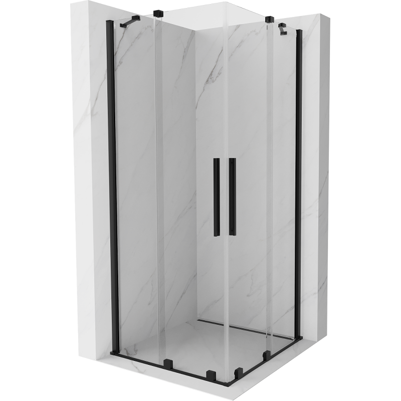 Mexen Velar Duo плъзгаща се душ кабина 90 x 90 см, прозрачна, черна - 871-090-090-02-70