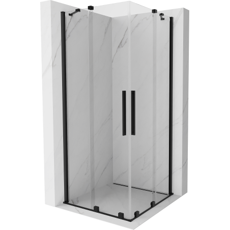 Mexen Velar Duo плъзгаща се душ кабина 90 x 90 см, прозрачна, черна - 871-090-090-02-70