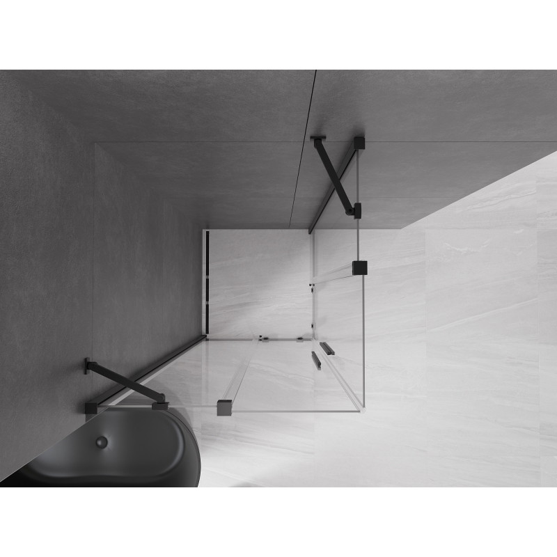 Mexen Velar Двойна плъзгаща се душ кабина 90 x 90 см, прозрачна, черна