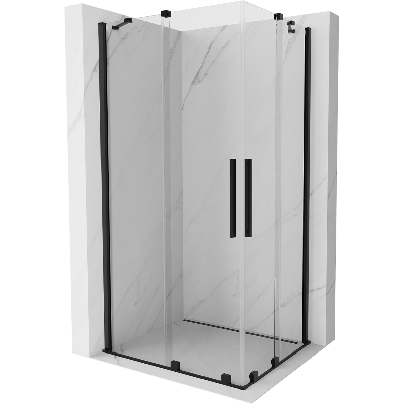 Mexen Velar Duo душ кабината раздвижна 90 x 80 см, прозрачна, черна - 871-090-080-02-70
