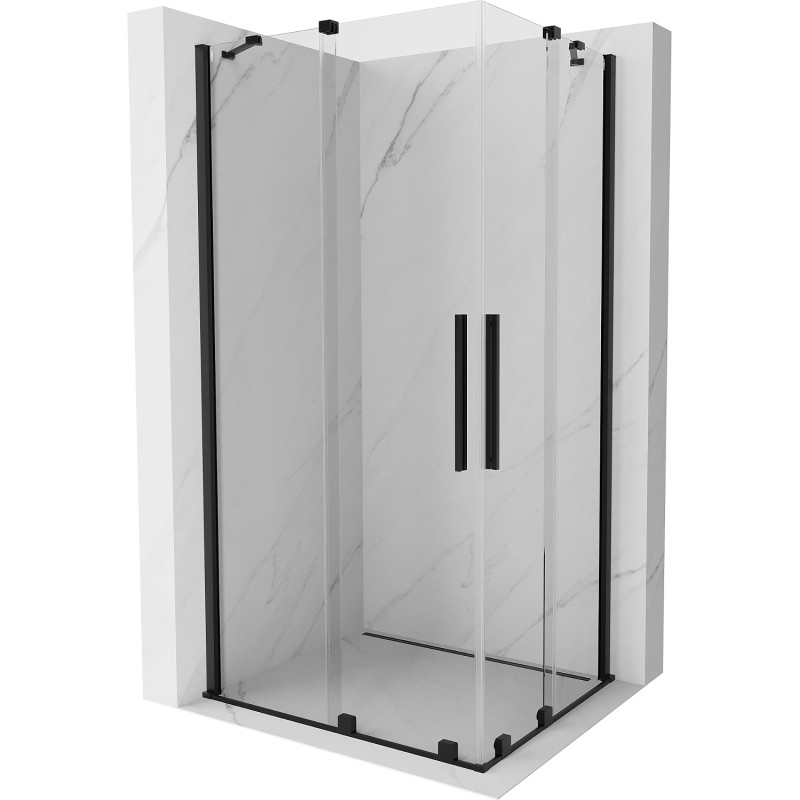 Mexen Velar Душ кабина Duo с плъзгащи се врати 90 x 80 см, прозрачна, черна