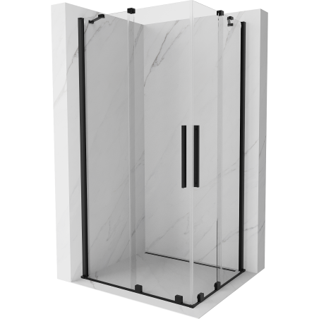 Mexen Velar Duo душ кабината раздвижна 90 x 80 см, прозрачна, черна - 871-090-080-02-70