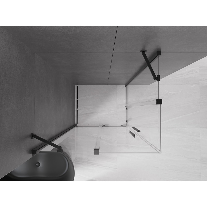 Mexen Velar Душ кабина Duo с плъзгащи се врати 90 x 80 см, прозрачна, черна