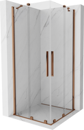 Mexen Velar Duo плъзгаща се душ кабина 100 x 100 см, прозрачна, розово злато - 871-100-100-02-60
