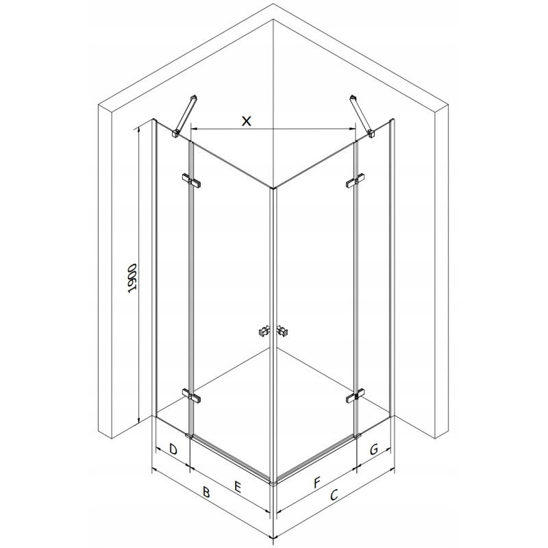 Mexen Roma Duo сгъваема душ кабина 70 x 70 см, прозрачна, златна + поддушово корито Flat - 854-070-070-50-02-4010G