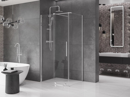Mexen Velar душ кабина с плъзгащи се врати 90 x 70 см, прозрачен, хром - 871-090-070-01-01