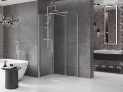 Mexen Velar плъзгаща се душ кабина 90 x 75 см, прозрачна, хром - 871-090-075-01-01