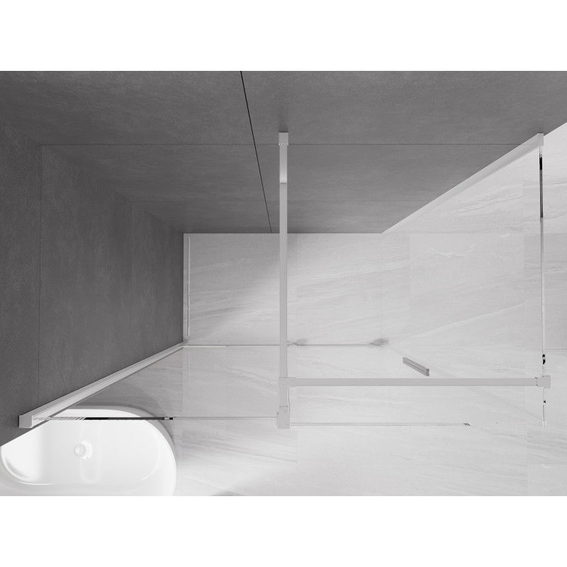 Mexen Velar плъзгаща се душ кабина 140 x 75 cm, прозрачна, хром - 871-140-075-01-01