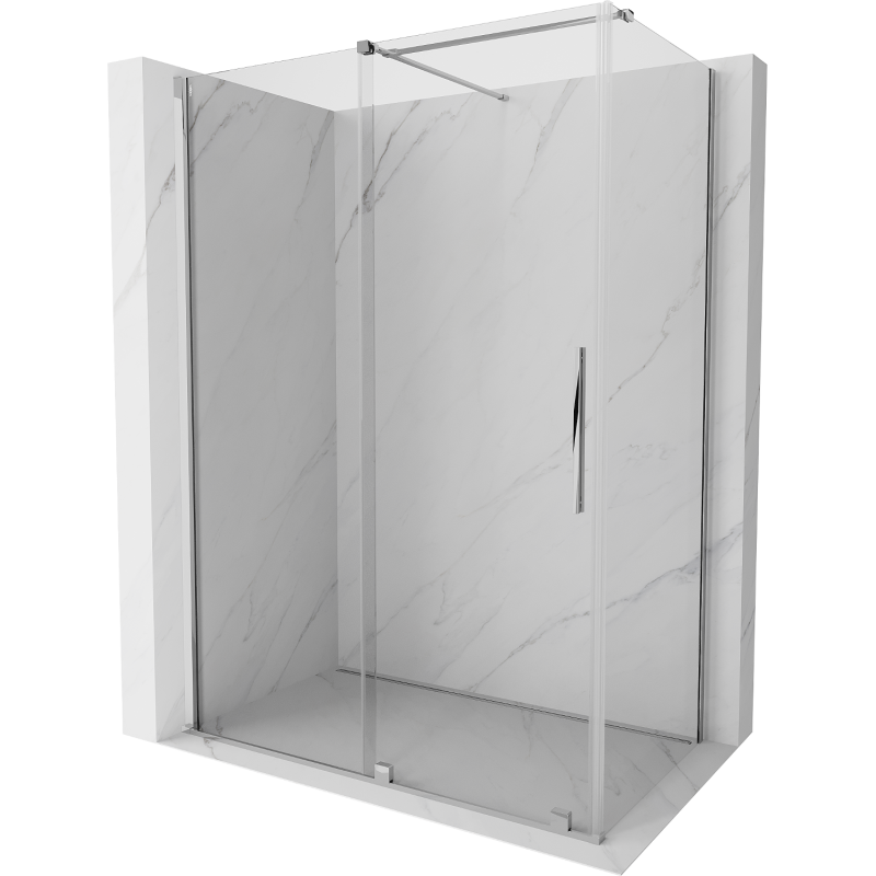 Mexen Velar плъзгаща се душ кабина 150 x 80 cm, прозрачна, хром - 871-150-080-01-01