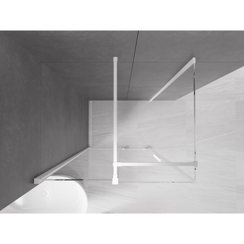 Mexen Velar плъзгаща се душ кабина 100 x 85 см, прозрачна, бяла - 871-100-085-01-20