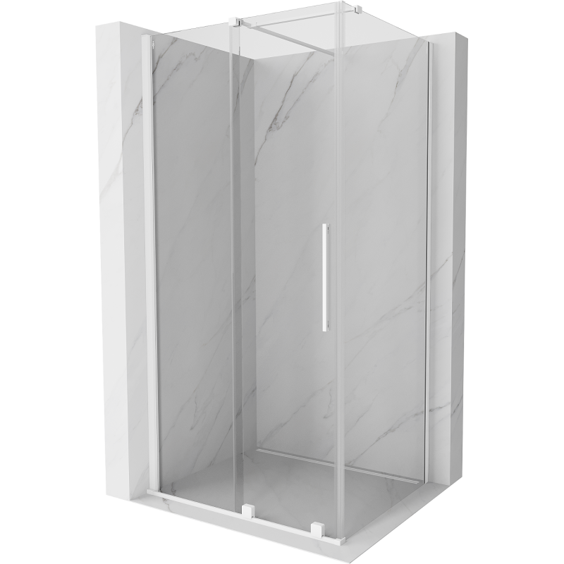 Mexen Velar разтегателен душ кабина 110 x 70 см, прозрачен, бял - 871-110-070-01-20