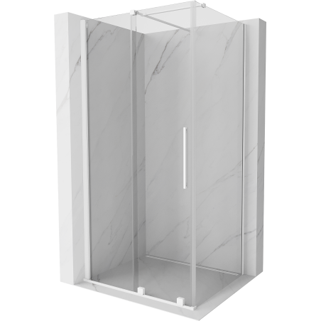 Mexen Velar разтегателен душ кабина 110 x 70 см, прозрачен, бял - 871-110-070-01-20