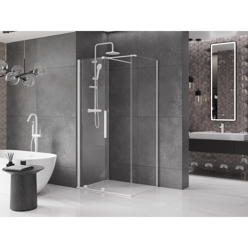 Mexen Velar плъзгаща се душ кабина 120 x 90 см, прозрачна, бяла - 871-120-090-01-20