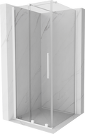 Mexen Velar разтегателна душ кабина 120 x 120 см, прозрачна, бяла - 871-120-120-01-20