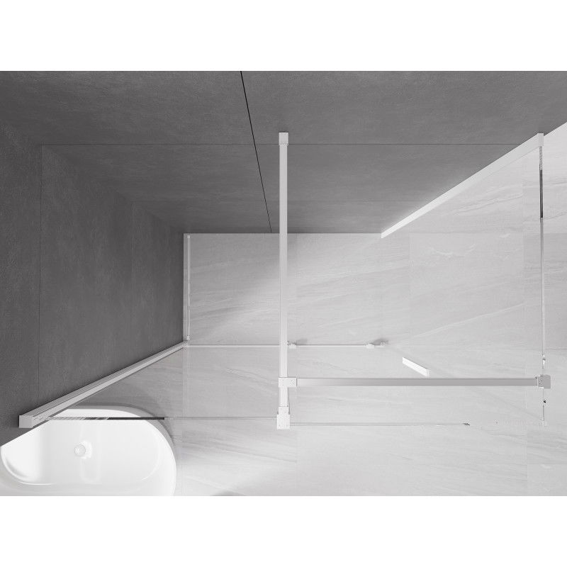 Mexen Velar плъзгаща се душ кабина 150 x 80 см, прозрачна, бяла - 871-150-080-01-20