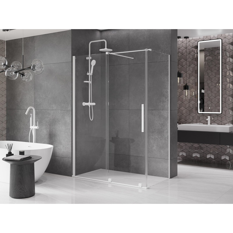 Mexen Velar плъзгаща душ кабина 160 x 85 см, прозрачна, бяла - 871-160-085-01-20