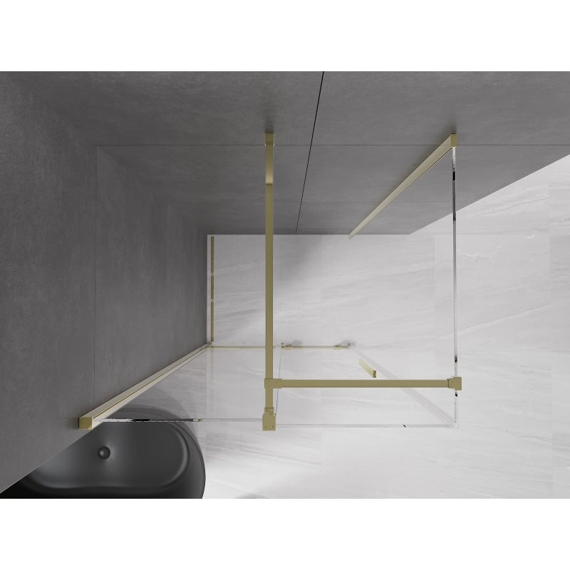 Mexen Velar разтегателна душ кабина 90 x 70 см, прозрачна, златна - 871-090-070-01-50