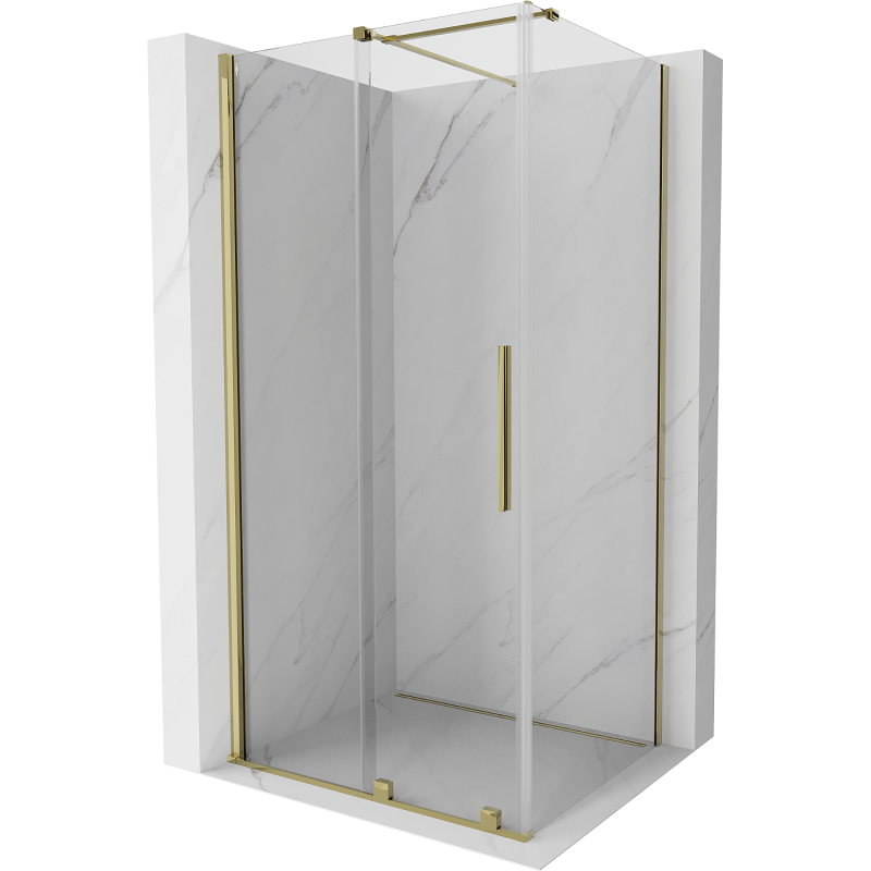 Mexen Velar душ кабина раздвижна 100 x 80 см, прозрачна, златна - 871-100-080-01-50