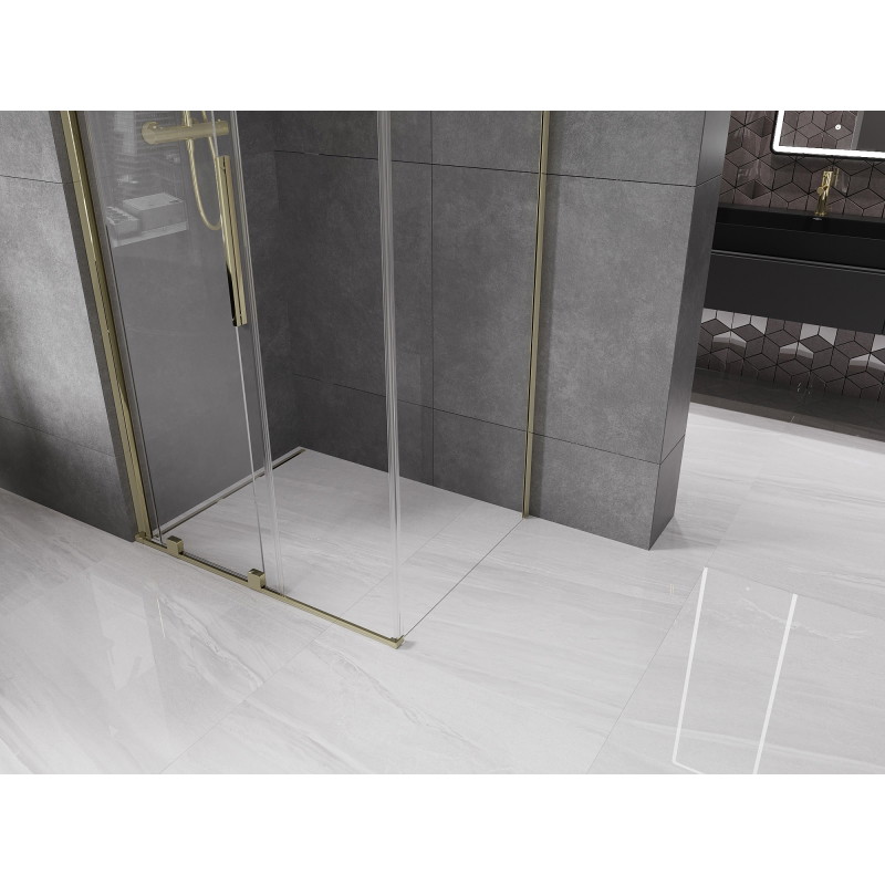 Mexen Velar плъзгаща душ кабина 120 x 100 см, прозрачна, златиста - 871-120-100-01-50