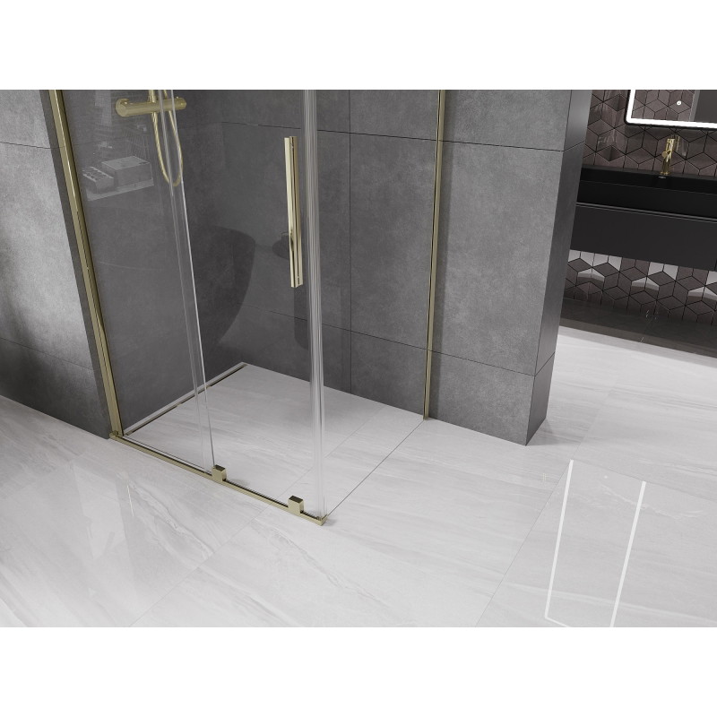Mexen Velar плъзгаща се душ кабина 150 x 100 cm, прозрачна, златна - 871-150-100-01-50