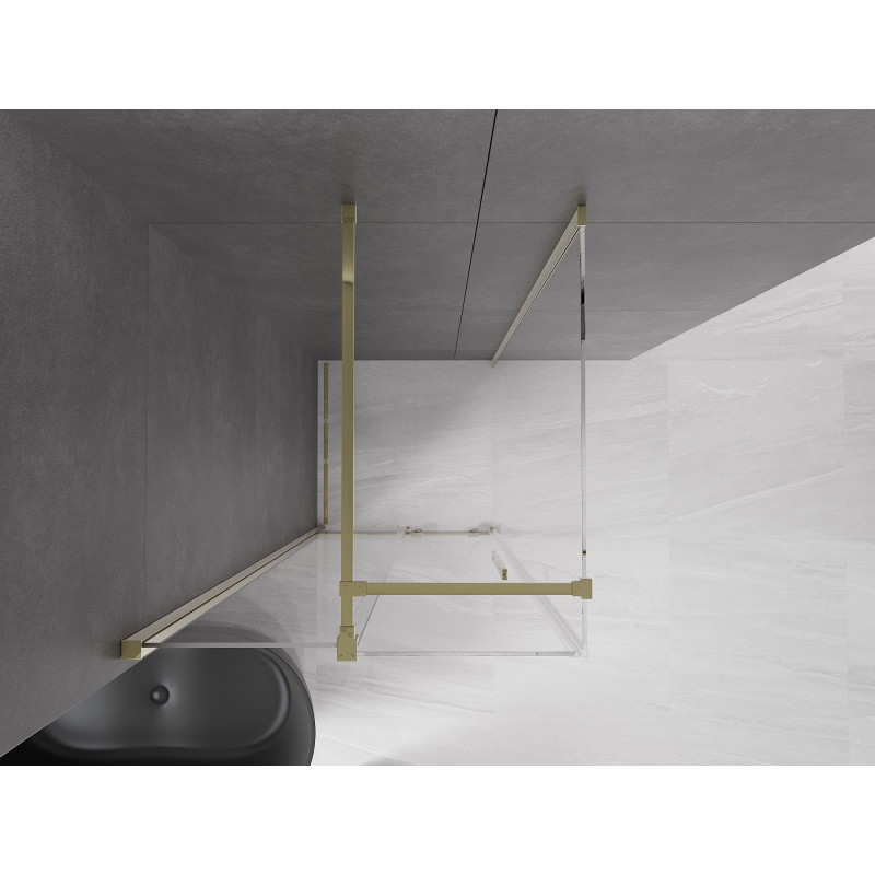 Mexen Velar плъзгаща се душ кабина 90 x 90 см, прозрачна, златна - 871-090-090-01-50