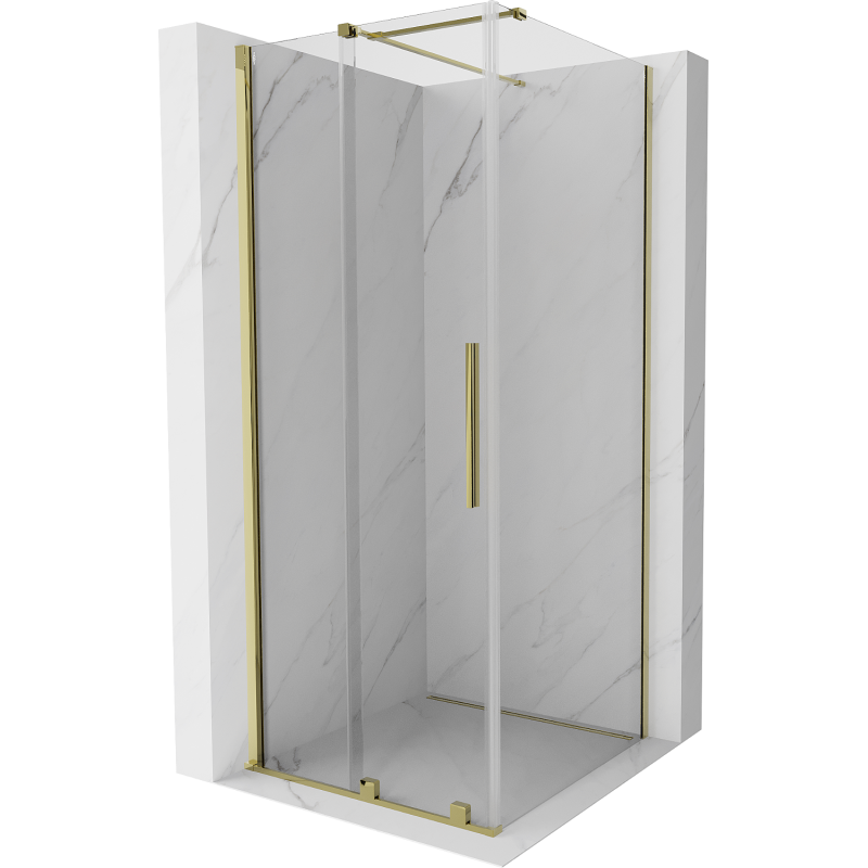 Mexen Velar плъзгаща се душ кабина 110 x 110 см, прозрачна, златна - 871-110-110-01-50