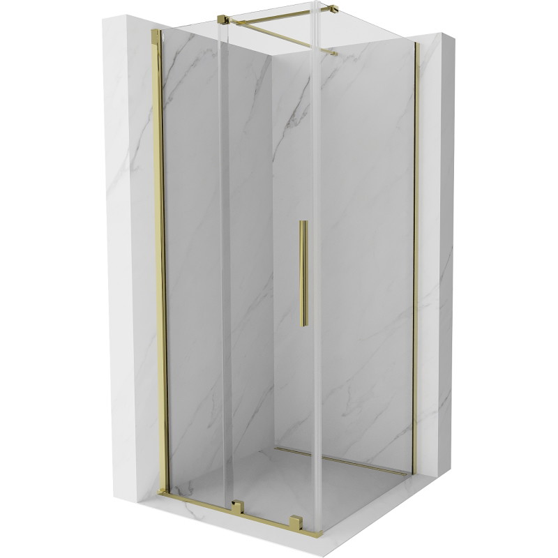 Mexen Velar плъзгаща се душ кабина 120 x 120 см, прозрачна, златиста - 871-120-120-01-50