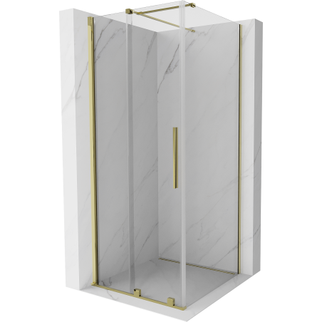 Mexen Velar плъзгаща се душ кабина 120 x 120 см, прозрачна, златна - 871-120-120-01-50